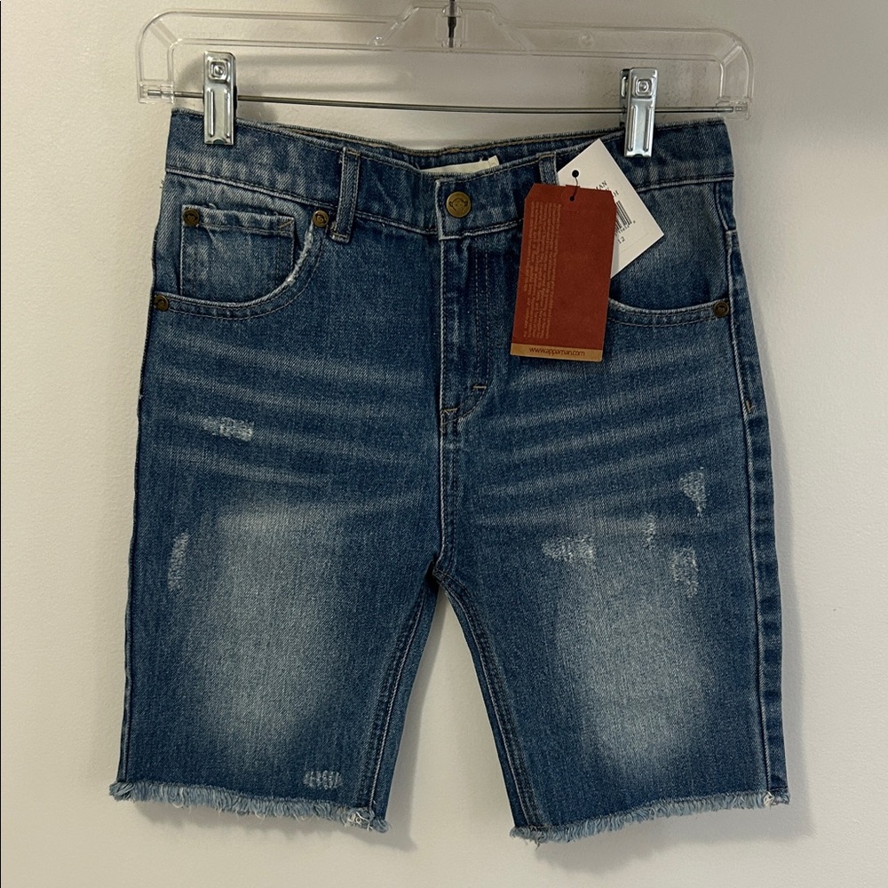 Appaman Light Wash Denim Fray Hem Shorts